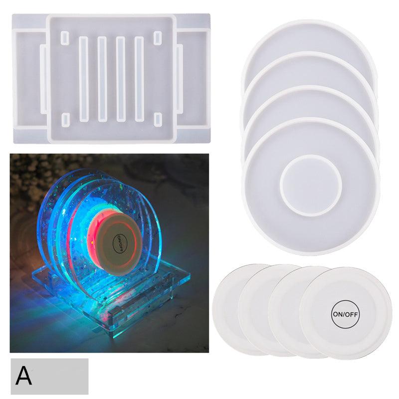 CD coaster mould with optional light base - Epoxynoob