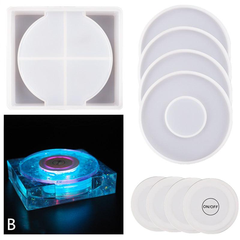 CD coaster mould with optional light base - Epoxynoob