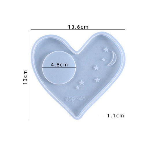 Heart Shaped Candle Holder/Coaster Mould - Epoxynoob