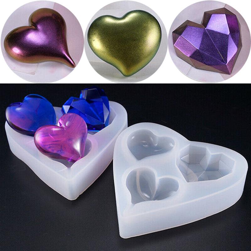 Triple heart resin mould - Epoxynoob