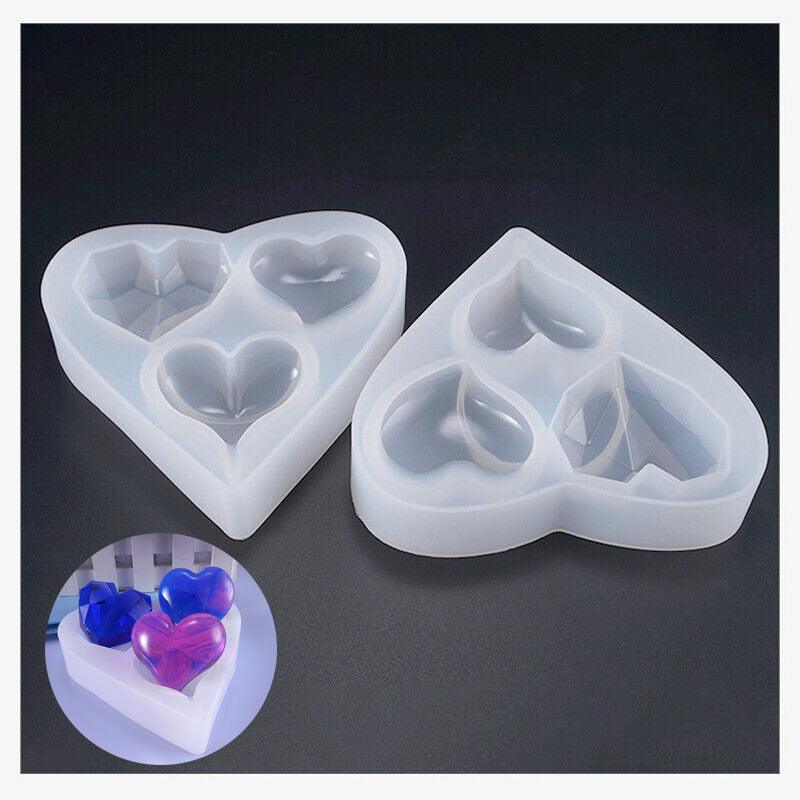 Triple heart resin mould - Epoxynoob